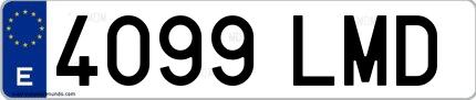 Ejemplo de matrícula española 4099 LMD