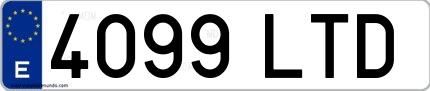 Ejemplo de matrícula española 4099 LTD