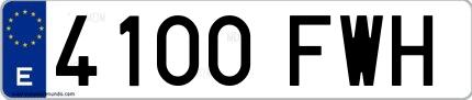 Ejemplo de matrícula española 4100 FWH