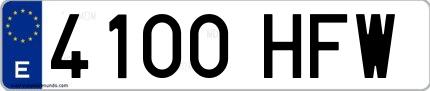 Ejemplo de matrícula española 4100 HFW
