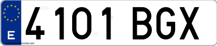 Ejemplo de matrícula de coche ordinaria 4101 BGX