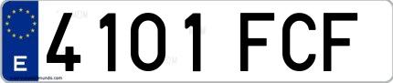 Ejemplo de matrícula española 4101 FCF