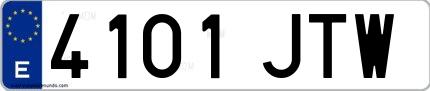 Ejemplo de matrícula española 4101 JTW