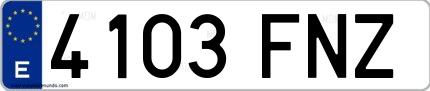 Ejemplo de matrícula española 4103 FNZ