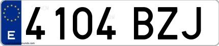 Ejemplo de matrícula española 4104 BZJ