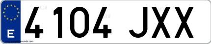 Ejemplo de matrícula española 4104 JXX