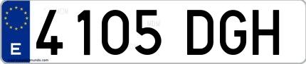 Ejemplo de matrícula española 4105 DGH