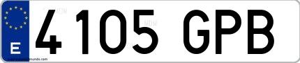 Ejemplo de matrícula española 4105 GPB