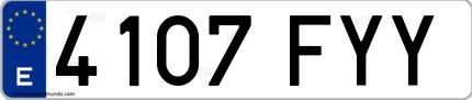 Ejemplo de matrícula española 4107 FYY