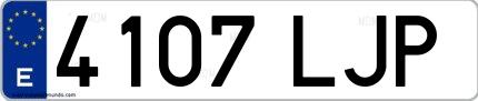 Ejemplo de matrícula española 4107 LJP