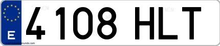 Ejemplo de matrícula española 4108 HLT