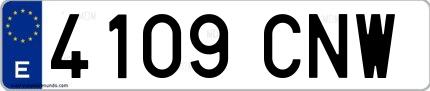 Ejemplo de matrícula española 4109 CNW
