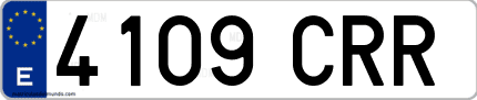 Ejemplo de matrícula de coche ordinaria 4109 CRR