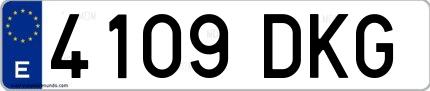 Ejemplo de matrícula española 4109 DKG