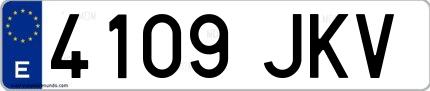 Ejemplo de matrícula española 4109 JKV