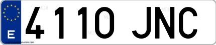 Ejemplo de matrícula española 4110 JNC