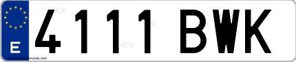 Ejemplo de matrícula española 4111 BWK