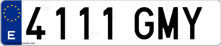 Ejemplo de matrícula de coche ordinaria 4111 GMY