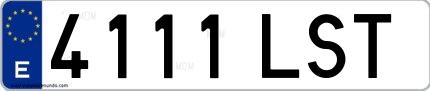 Ejemplo de matrícula española 4111 LST