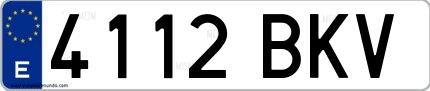 Ejemplo de matrícula española 4112 BKV