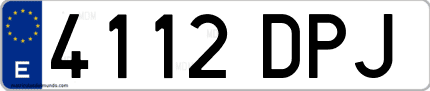 Ejemplo de matrícula de coche ordinaria 4112 DPJ