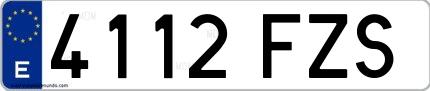 Ejemplo de matrícula española 4112 FZS
