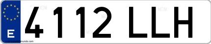 Ejemplo de matrícula española 4112 LLH