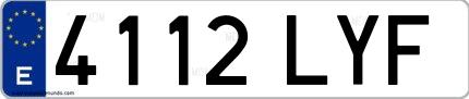 Ejemplo de matrícula española 4112 LYF