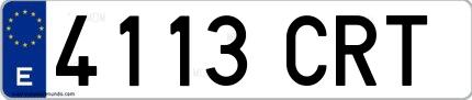 Ejemplo de matrícula española 4113 CRT