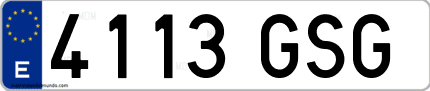 Ejemplo de matrícula de coche ordinaria 4113 GSG