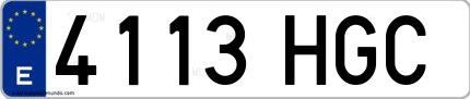 Ejemplo de matrícula española 4113 HGC