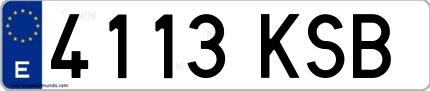Ejemplo de matrícula española 4113 KSB