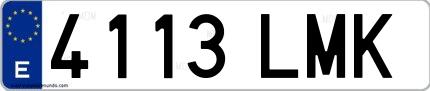 Ejemplo de matrícula española 4113 LMK