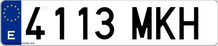 Ejemplo de matrícula española 4113 MKH