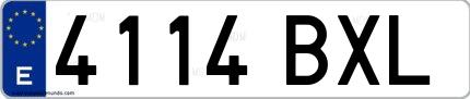 Ejemplo de matrícula española 4114 BXL
