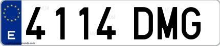 Ejemplo de matrícula española 4114 DMG