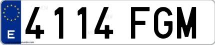 Ejemplo de matrícula española 4114 FGM