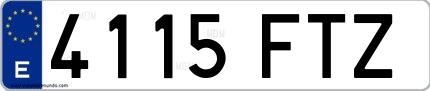 Ejemplo de matrícula española 4115 FTZ