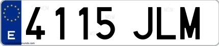 Ejemplo de matrícula española 4115 JLM