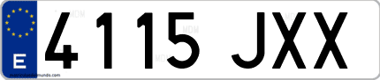 Ejemplo de matrícula de coche ordinaria 4115 JXX