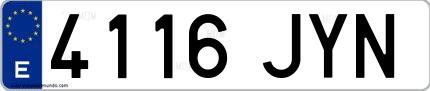 Ejemplo de matrícula española 4116 JYN
