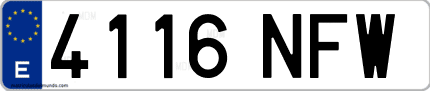 Ejemplo de matrícula de coche ordinaria 4116 NFW