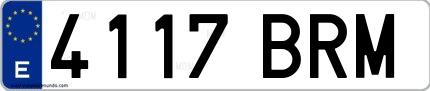 Ejemplo de matrícula española 4117 BRM
