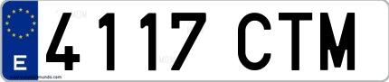 Ejemplo de matrícula española 4117 CTM