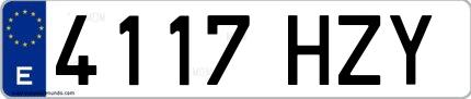Ejemplo de matrícula española 4117 HZY