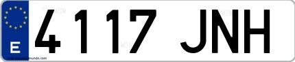 Ejemplo de matrícula española 4117 JNH