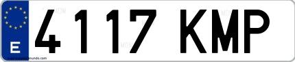 Ejemplo de matrícula española 4117 KMP