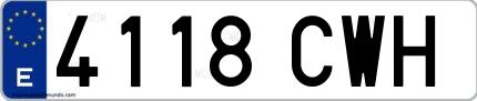 Ejemplo de matrícula española 4118 CWH