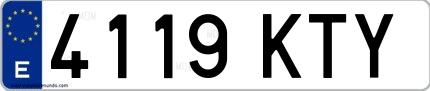 Ejemplo de matrícula española 4119 KTY