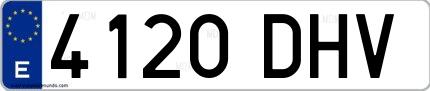 Ejemplo de matrícula española 4120 DHV
